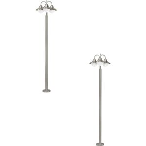 Loops 2 PACK IP44 Outdoor Bollard Light Stainless Steel 60W E27 Driveway Lamp Post