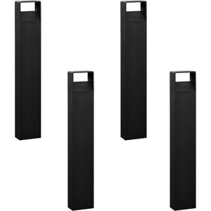 Loops 4 PACK IP44 Outdoor Bollard Light Anthracite Aluminium 6W LED Tall Lamp Post