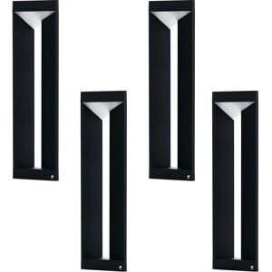 Loops 4 PACK IP54 Outdoor Bollard Light Modern Black Aluminium 10W LED Lamp Post