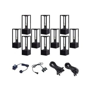 EasyFit Aspen 12V Set Of 10 LED Pedestal Light Kit In Black Finish
