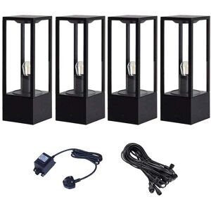 EasyFit Aspen 12V Set of 4 LED Pedestal Light Kit In Black Finish