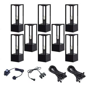 EasyFit Aspen12V Set Of 8 LED Pedestal Light Kit In Black Finish