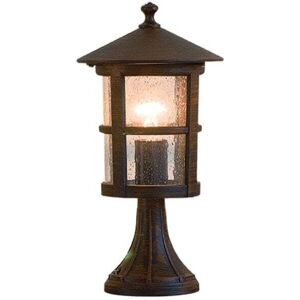 Edit Lighting Edit Skiathos Outdoor Pedestal Light In Brown Finish With Clear Glass