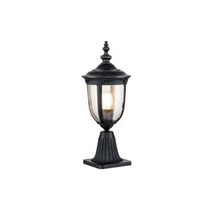 Elstead Lighting Elstead Cleveland Single Light Pedestal Light in Weathered Bronze with Clear Seeded Glass