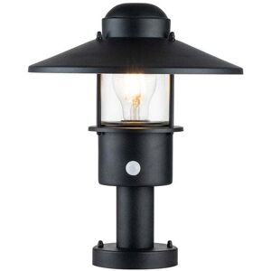 Kichler Klampenborg Singel Light Pedestal Light with PIR Sensor in Black With Clear Glass