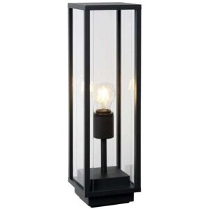 Lucide Claire Single Light Tall Outdoor Pedestal Light In Anthracite Finish