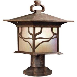 Quintiesse Morris Single Light Outdoor Pedestal Light In Distressed Copper Finish