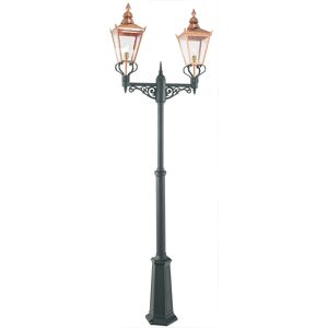 Elstead Lighting Chelsea Outdoor Twin Head Lamp Post, Copper & Black, IP44, E27