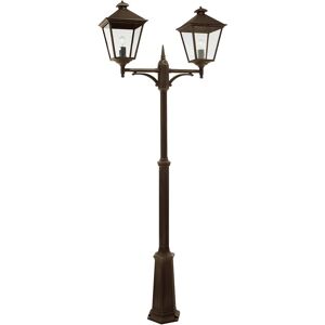 Elstead Lighting Turin 2 Light Grande Twin Lamp Post - Black/Gold IP54