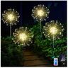 Joycome Solar Firework Lights 4 x 120 LED Solar Garden Lights, 8 Modes Solar Chr