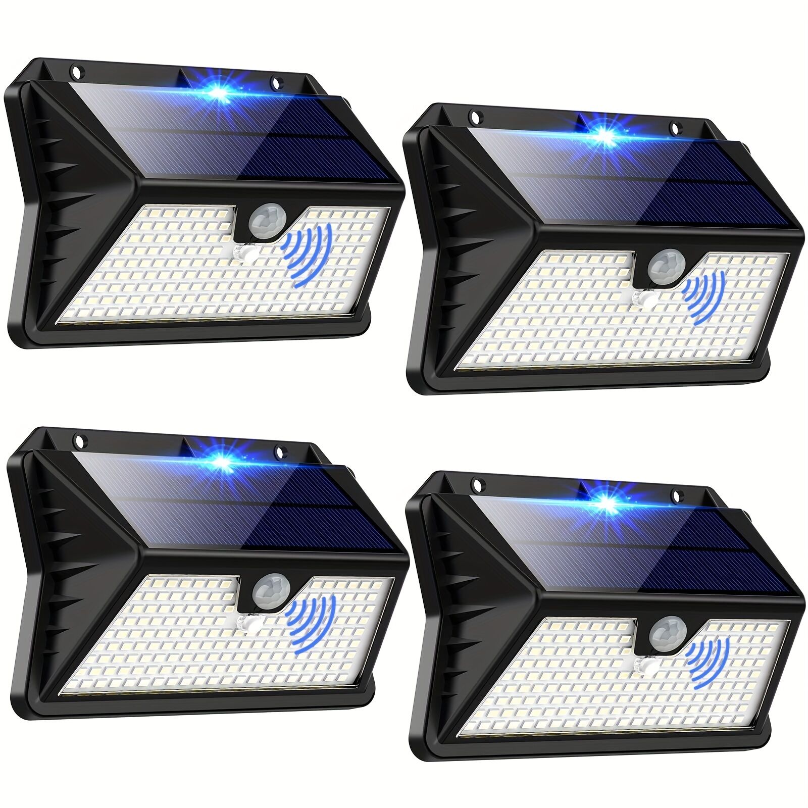 Temu 2/4packs Outdoor Solar Light With Motion Sensor, 185 Led 3 Modes Outdoor Solar Light 1800mah Waterproof Led Outdoor Wall Light For, Garden, Patio, Garage, Front Door, Pool, Steps, Fence Cold White