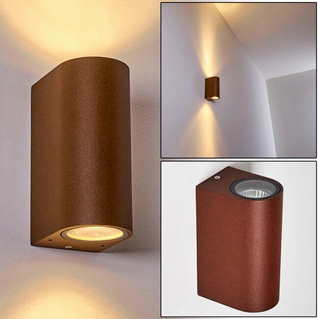 hofstein NORRELOGUM Outdoor Wall Light rust-coloured, 2-light sources - contemporary, modern - outdoors - Expected delivery time: 6-10 working days