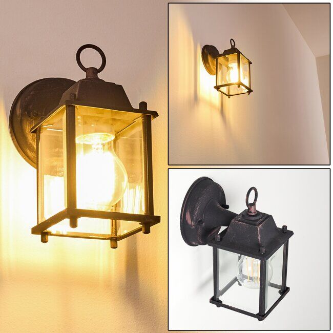 hofstein NORRALA Outdoor Wall Light black, rust-coloured, 1-light source - classic - outdoors - Expected delivery time: 2-3 weeks
