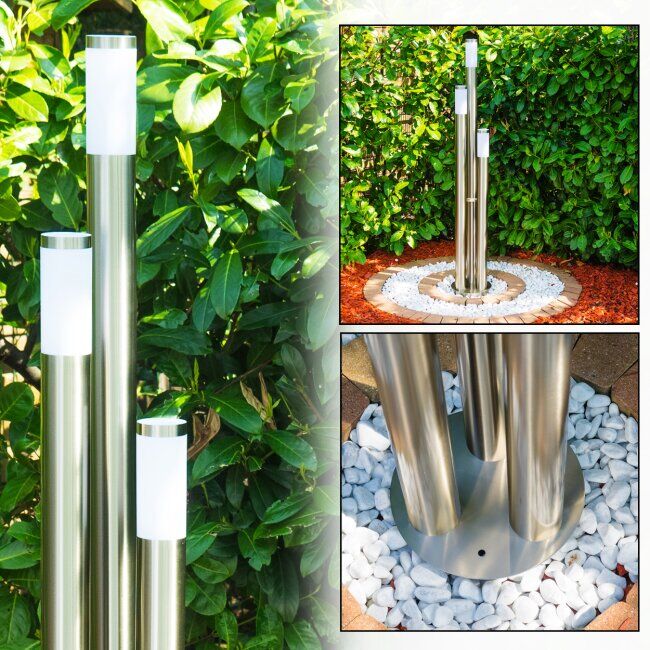 hofstein Trones outdoor path light stainless steel, 3-light sources - modern - outdoors - Expected delivery time: 6-10 working days