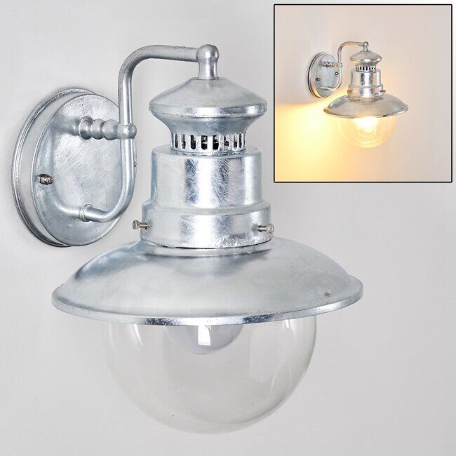 hofstein SIPRI outdoor wall light galvanized, 1-light source - classic - outdoors - Expected delivery time: 6-10 working days