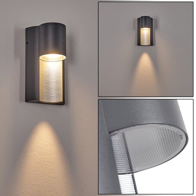 hofstein Bormio Outdoor Wall Light grey, silver, 1-light source - modern - outdoors - Expected delivery time: 2-3 weeks