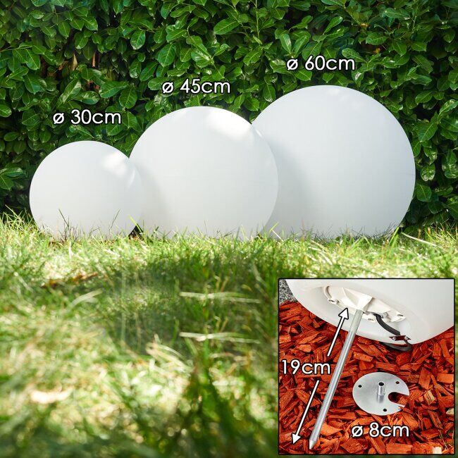 hofstein Globe light set Arslev white, 3-light sources - modern - outdoors - Expected delivery time: 6-10 working days