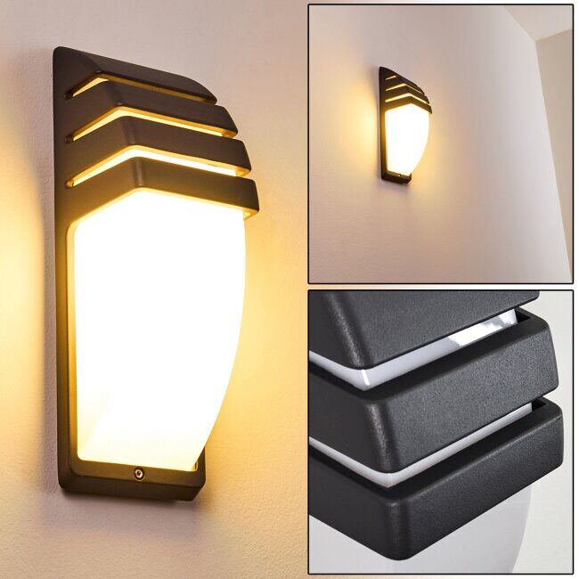 hofstein Outdoor Wall Light Canberra anthracite, 1-light source - Basic, modern - outdoors - Expected delivery time: 6-10 working days