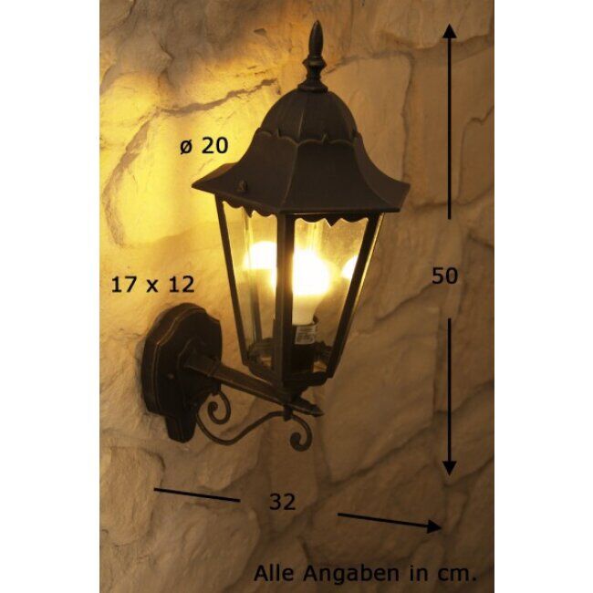 hofstein Massive Zagreb outdoor wall light rust-coloured, brown, 1-light source - antique, cottage - outdoors - Expected delivery time: 6-10 working days