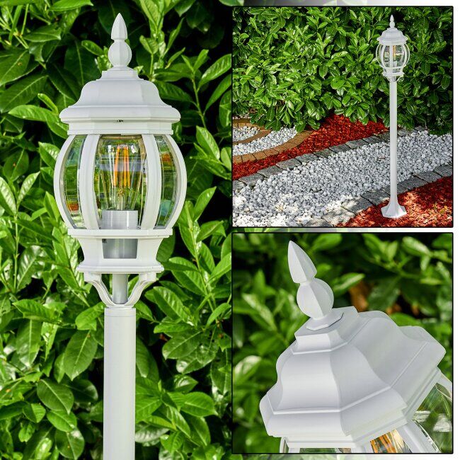 hofstein Lentua outdoor Floor Lamp white, 1-light source - antique, cottage - outdoors - Expected delivery time: 6-10 working days