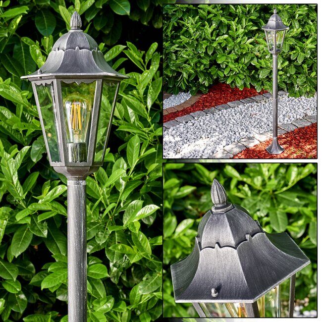 hofstein Lignac outdoor Floor Lamp black, silver, 1-light source - antique, cottage - outdoors - Expected delivery time: 6-10 working days