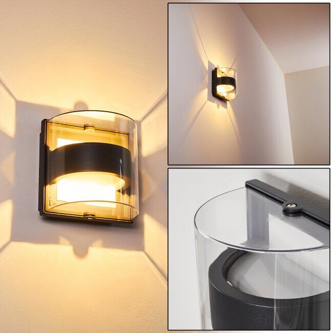 hofstein SAUERBEK Outdoor Wall Light LED black, 2-light sources - modern - outdoors - Expected delivery time: 2-3 weeks