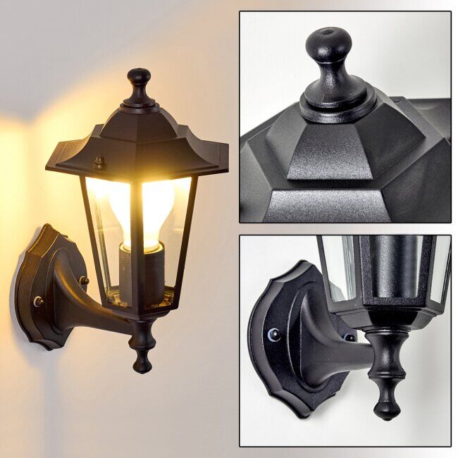 hofstein VALTIMO outdoor wall light black, 1-light source - classic - outdoors - Expected delivery time: 6-10 working days