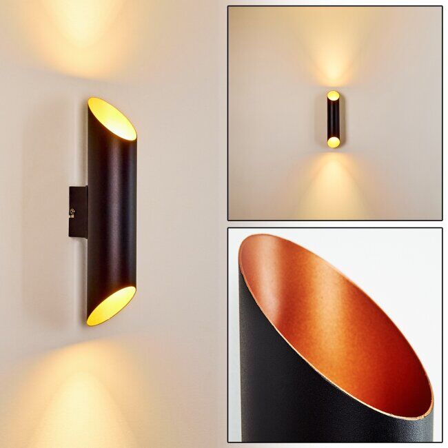 hofstein SAULCY Outdoor Wall Light LED black-gold, 2-light sources - modern - outdoors - Expected delivery time: 6-10 working days