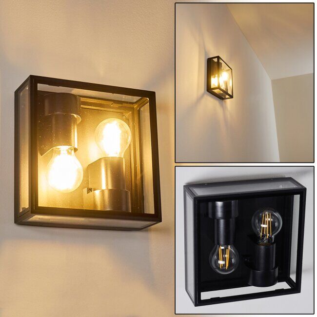 hofstein MINAKATA Outdoor Wall Light black, 2-light sources - vintage - outdoors - Expected delivery time: 10-14 working days