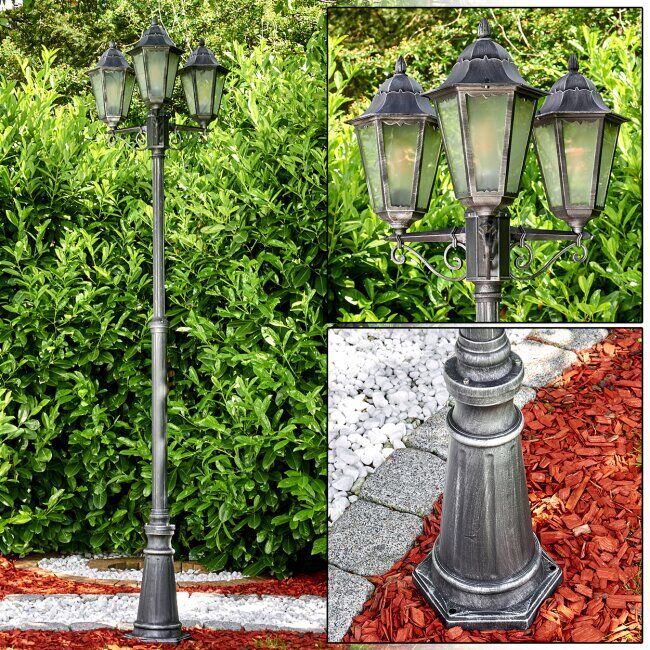 hofstein Lignac Lamp Post black, 3-light sources - antique, cottage - outdoors - Expected delivery time: 6-10 working days