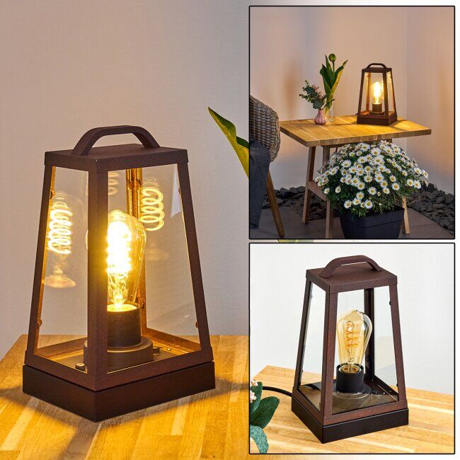 hofstein Zakopane Table lamp black, rust-coloured, 1-light source - cottage - outdoors - Expected delivery time: 6-10 working days