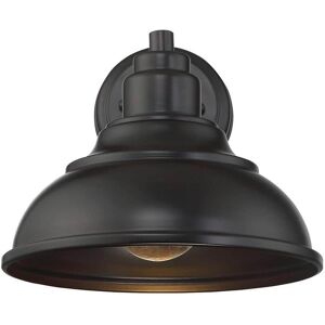 Savoy House Dunston 11 in. W x 9.5 in. H 1-Light English Bronze Hardwired Outdoor Wall Lantern Sconce with Metal Shade