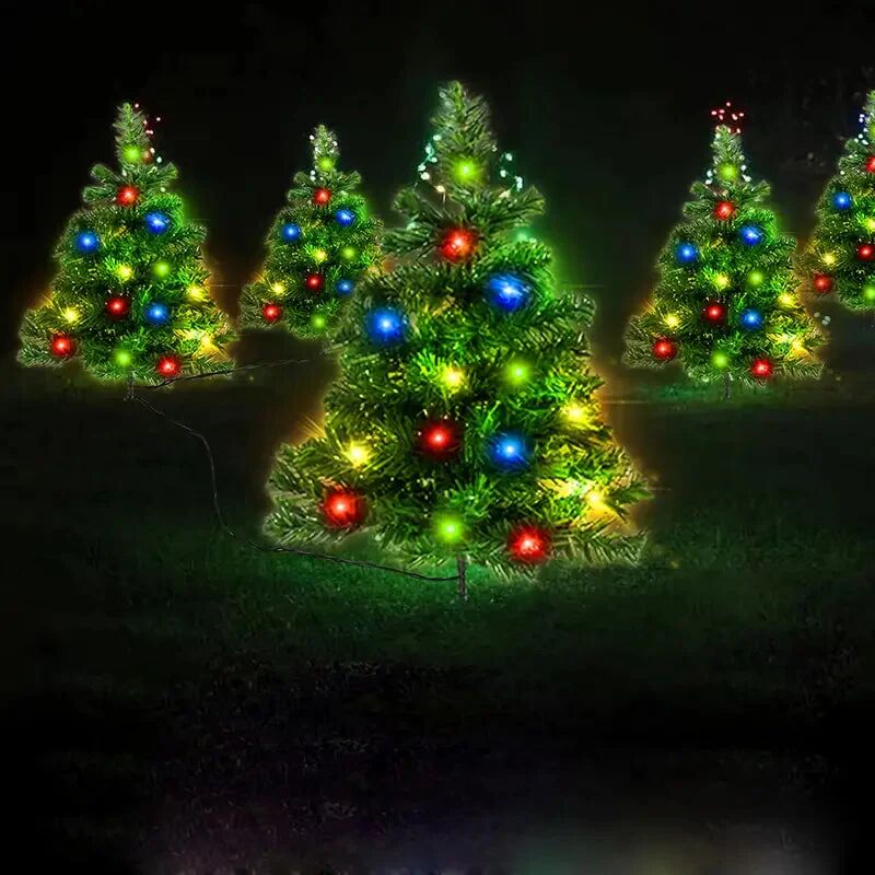 DailySale 2-in-1 Solar Christmas Tree Lawn Light
