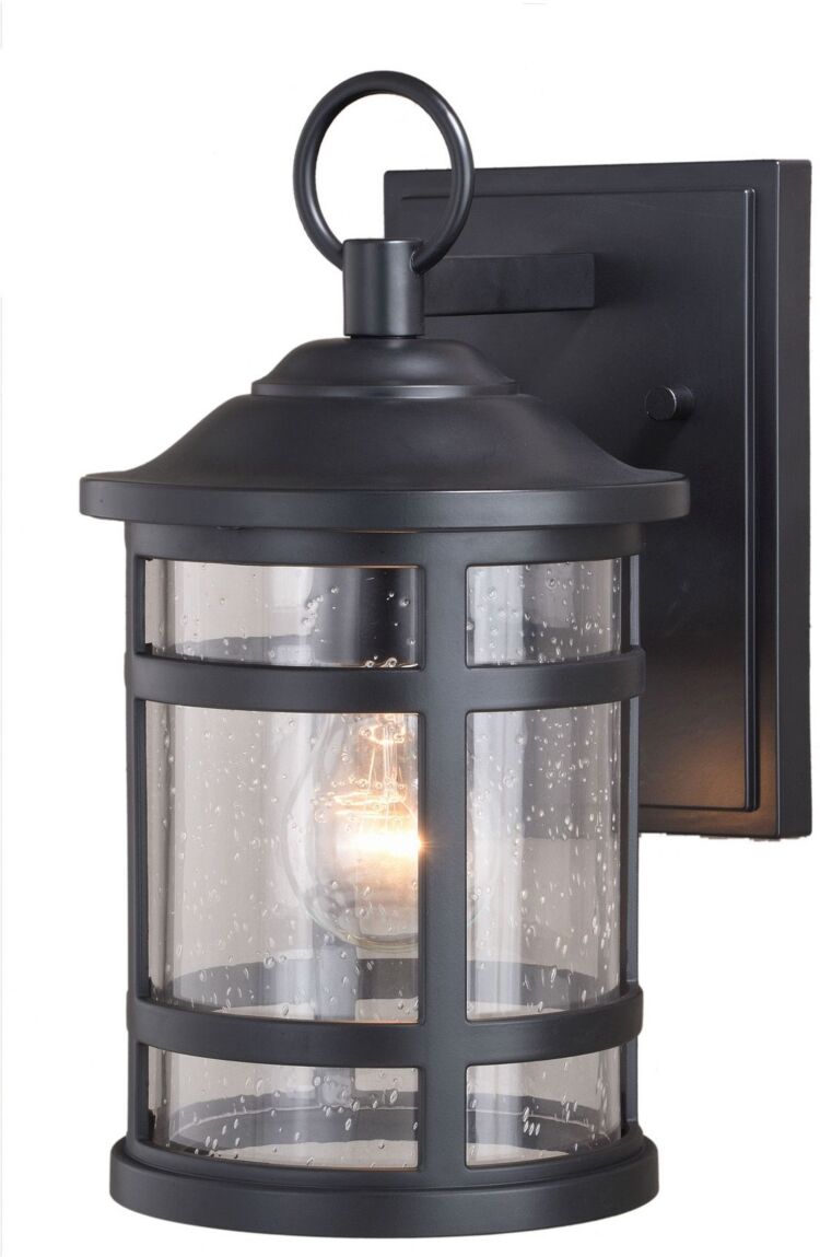 Vaxcel Southport Rust Proof Outdoor Wall Light with Clear Glass - Black