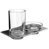 Emco art Glashalter und Seifenhalter - B: 19,4 T: 10,1 H: 11,6 cm - chrom