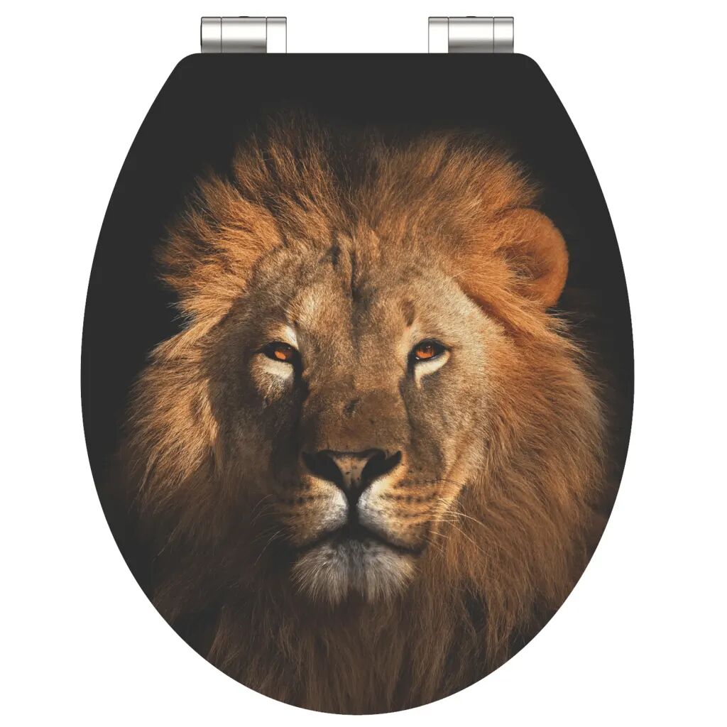 SCHÜTTE Siège de toilette brillant avec fermeture en douceur LION MDF
