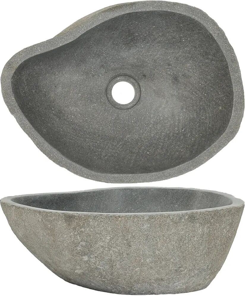 vidaXL Lavabo en pierre de rivière Ovale 38-45 cm