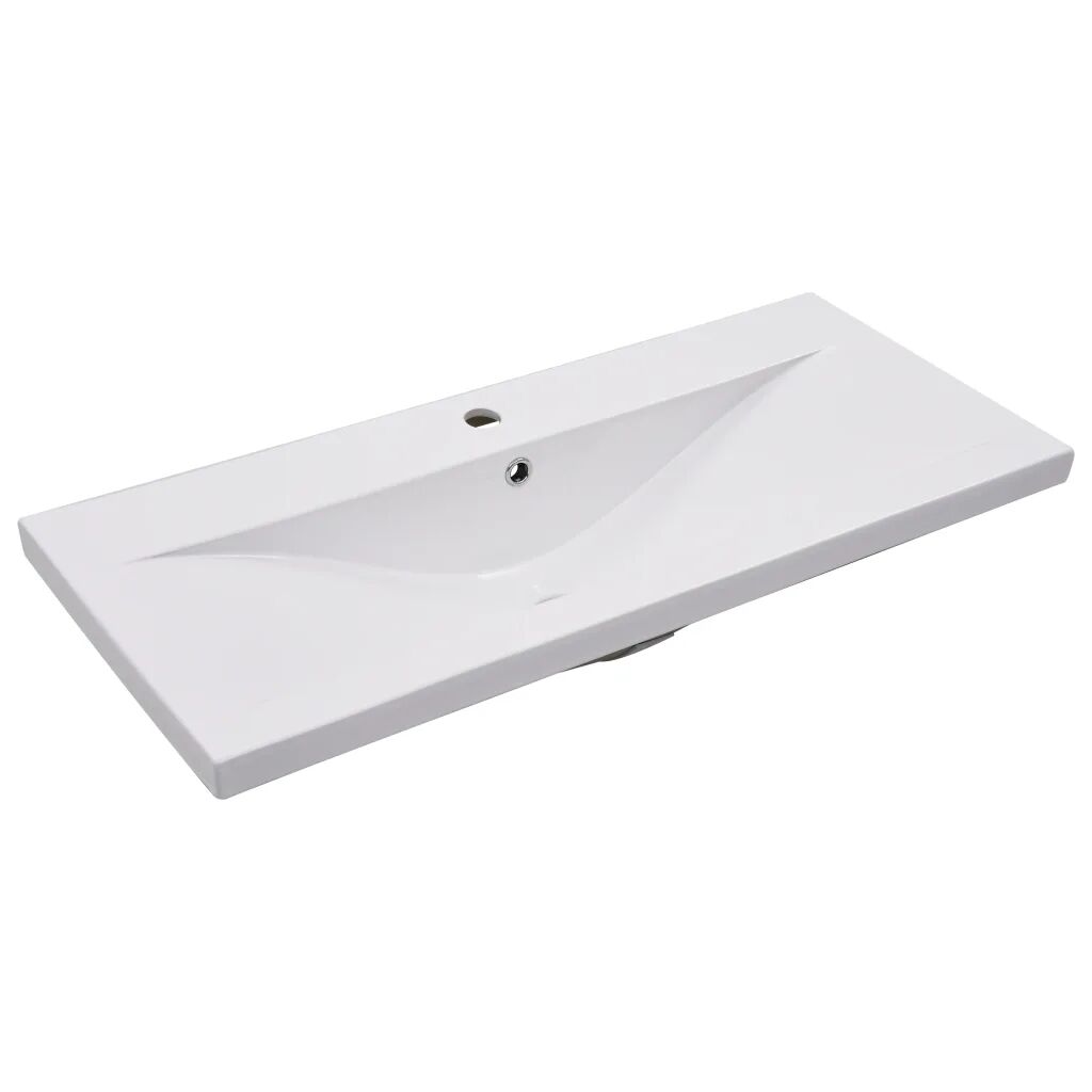 vidaXL Lavabo encastré 91 x 39,5 x 18,5 cm Céramique Blanc