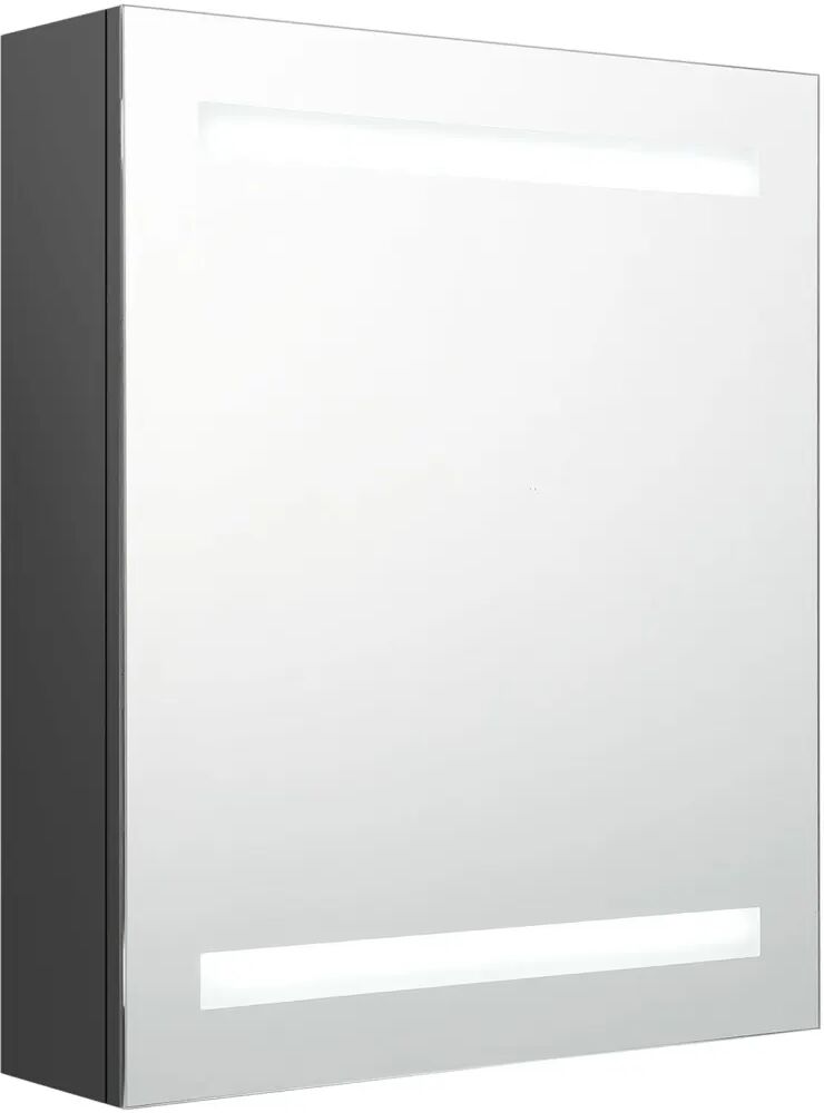 vidaXL Armoire de salle de bain à miroir LED Gris 50x14x60 cm