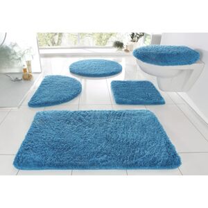 my home Badematte »Merida«, Höhe 32 mm, rutschhemmend beschichtet,... blau  2-tlg. Stand-WC Set