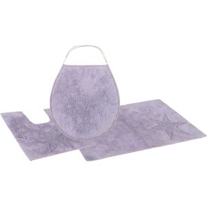 GOODproduct Badematte »Star«, Höhe 14 mm, rutschhemmend beschichtet,... lavendel Größe 3-tlg. Stand-WC Set