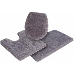 Möve Badematte »Essentail/Superwuschel«, Höhe 40 mm, rutschhemmend... stone Größe 3-tlg. Stand-WC Set