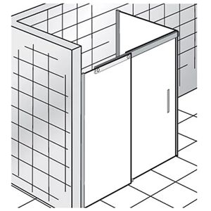 HSK K2P Gleittür 2-teilig 120 cm mit Seitenwand rechts