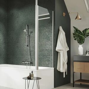 HÜPPE Design pure Seitenwand auf Badewanne 1-teilig B: 70 H: 150 cm, Glas ohne Anti-Plaque