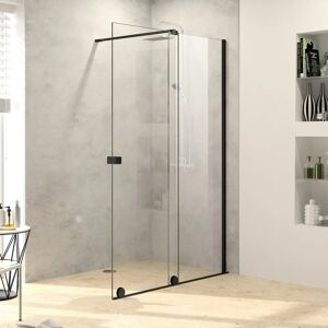 HÜPPE Xtensa pure Walk-In Gleittür mit festem Segment 100 cm, Anschlag rechts