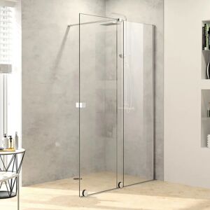 HÜPPE Xtensa pure Walk-In Gleittür mit festem Segment Sondermaß B1 100-140 cm, Anschlag rechts, mit Stabilisator