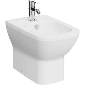 VitrA Integra Square Stand-Bidet mit Überlaufloch, 1 Hahnloch mittig, mit seitlichen Löchern