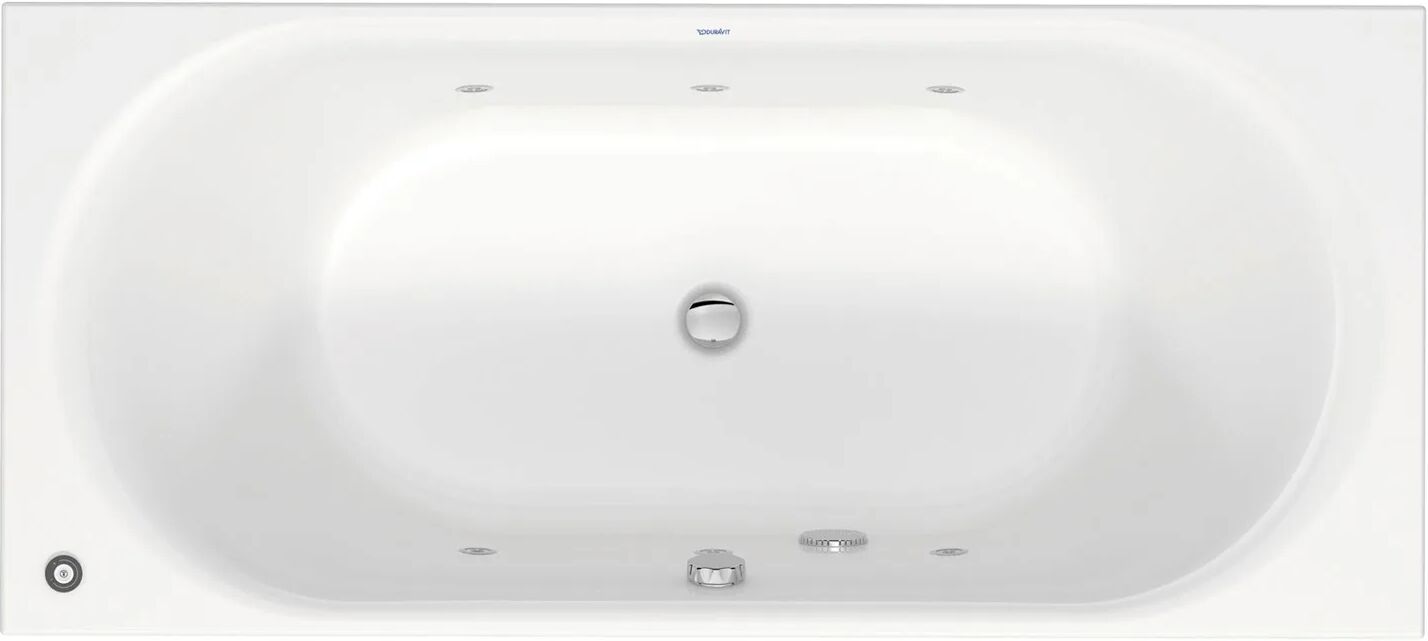 Duravit D-Neo Rechteck-Whirlwanne 180 x 80 cm, Einbauversion, Ab- und Überlauf mittig D-Neo L: 180 B: 80 H: 48,5 cm weiß 760476000JP1000