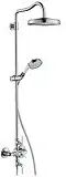 Axor Montreux Showerpipe mit Thermostat und 1jet Kopfbrause  mit Metallbrauseschlauch 1,6 m polished gold optic 16572990