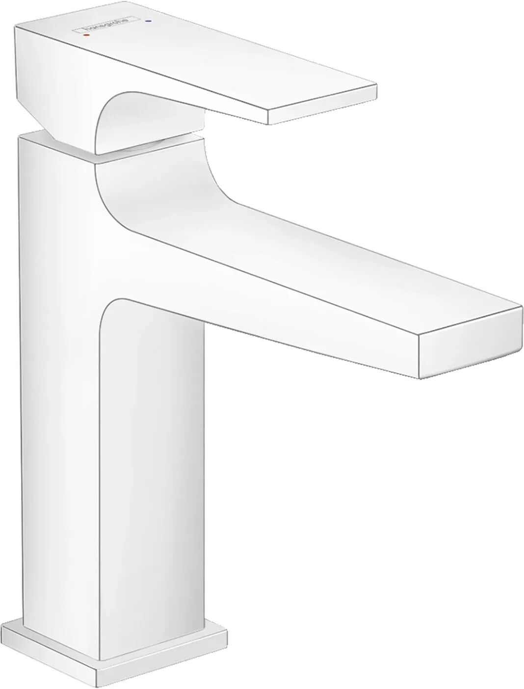 Hansgrohe Metropol Einhebel-Waschtischmischer 110 mit Hebelgriff und Push-Open Ablaufgarnitur Metropol H: 18,4 Ausladung: 13,5 cm mattweiß 32507700